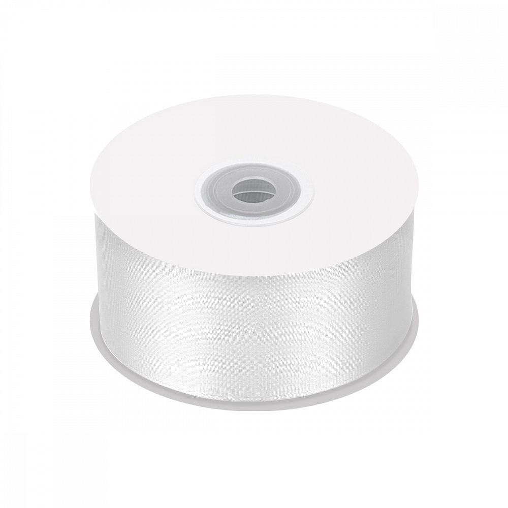 Лента репсовая (в рубчик) 50.0 мм, цв. 029 белый For Hobby, уп. 22.86м (±1м)