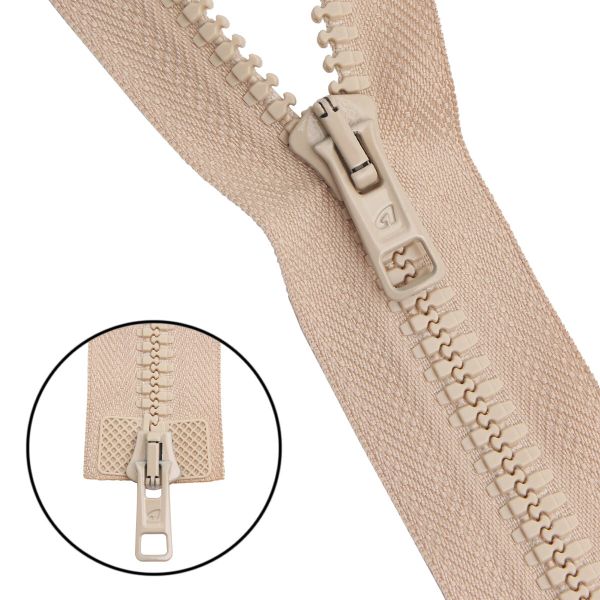 Молния трактор Arta Т6 (6 мм) 2 зам., разъем., 75 см, цв. 105 св.бежевый, уп.5 шт