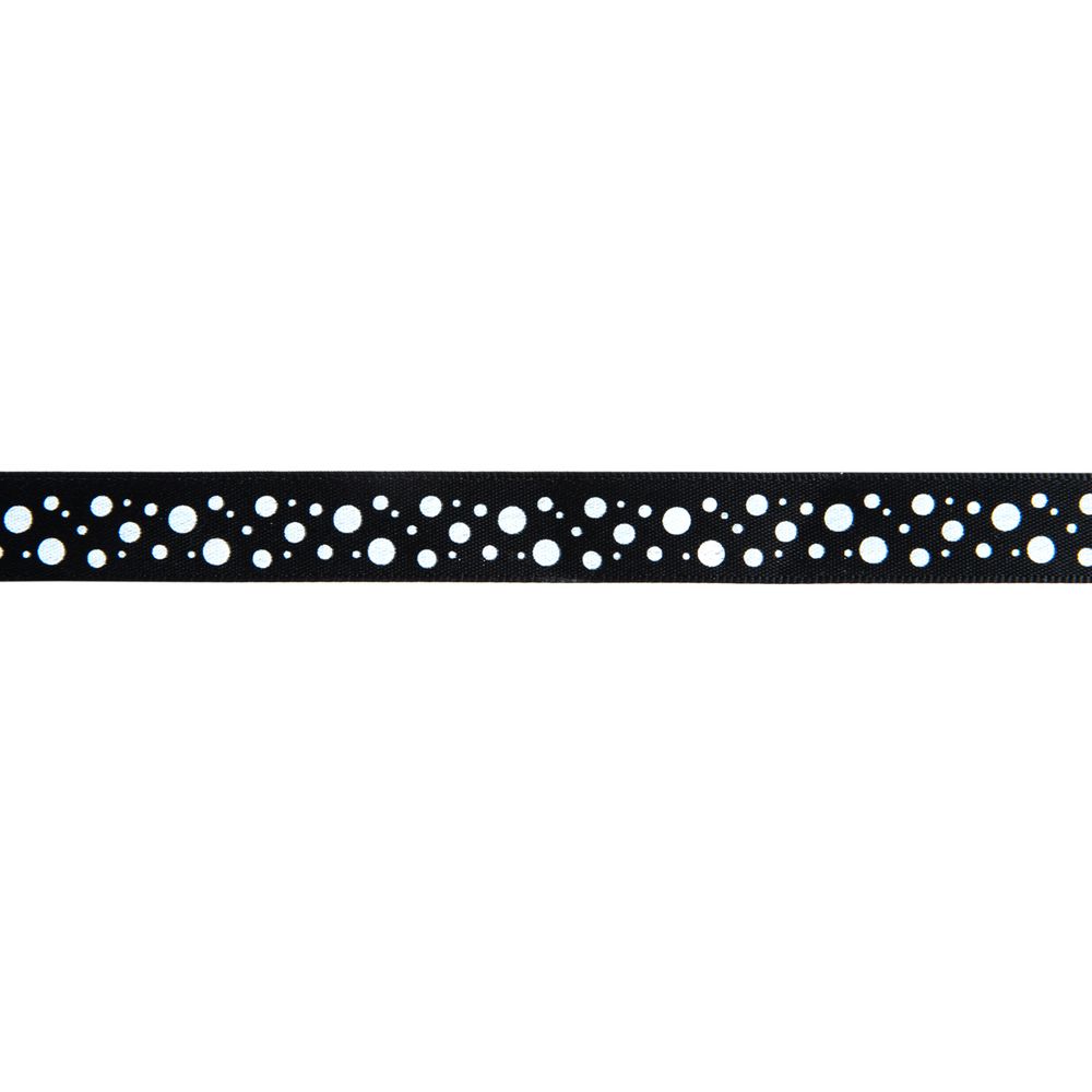 Лента атласная с рисунком 12.0 мм / 22.8 метров, R 113/001 черный/белый, Gamma ALP-121