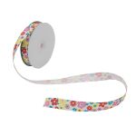 Лента атласная с рисунком 15.0 мм / 22.86±1 метров, Цветы, Globus