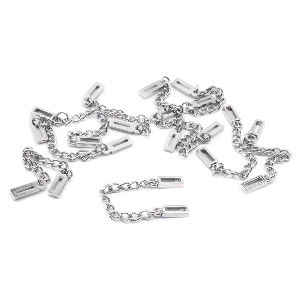 Цепочка-вешалка для верхней одежды 70 мм, никель, ГДЖ1514, 10 шт