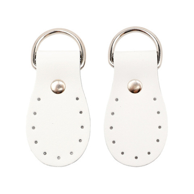 Петли для сумки кожаные 3х5,4см, дизайн №916, 100% кожа, уп.2 шт (88 белый)
