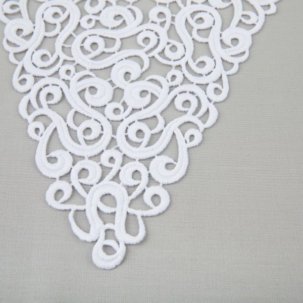 Пришивная кружевная вставка 160 мм, гипюр, 10 шт, Турция, белый, Gamma GIC-22-01