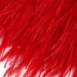 Перья на ленте Страус 15 см, FBY-15-055, цв. красный, 2м