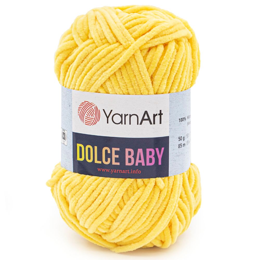 Пряжа YarnArt (ЯрнАрт) Dolce Baby / уп.5 мот. по 50 г, 85м, 761 желтый