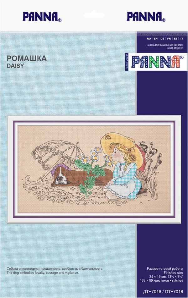 Набор для вышивания нитками Panna, Ромашка, 34х19 см
