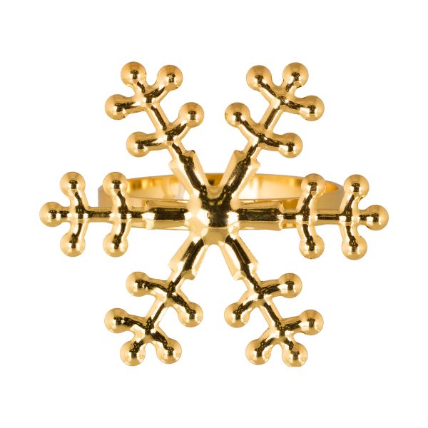 Кольцо декоративное для салфеток ⌀5 см, h4 см, №01 снежинка/золото, Stilerra PFH-045