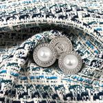 Пуговицы металлические на ножке 28L-18 мм, С-MP15 цв.серебро/перламутр, 10 шт