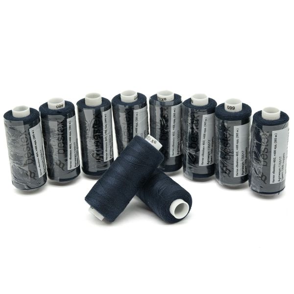 Нитки швейные бытовые Bestex 40/2, 365 м (400 ярд) / 10 кат., 099 индиго