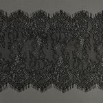 Кружево шантильи (реснички) 170 мм, цв.170 черный, 3 метра, Kruzhevo