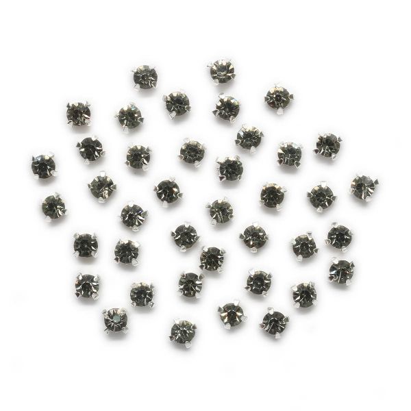 Хрустальные стразы в цапах/серебро, 4мм, 50 шт/упак, Astra&Craft (39 серый), 4AR159/166