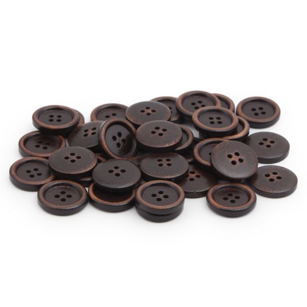 Пуговицы 4 прокола 32L (20мм), (Brown2 (коричневый2)), 36 шт