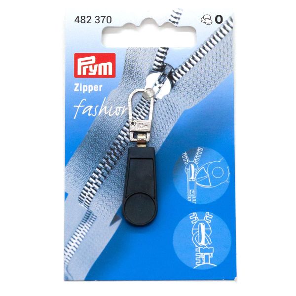 Пуллер для молнии Резинка, черный, 1шт, Prym, 1 шт