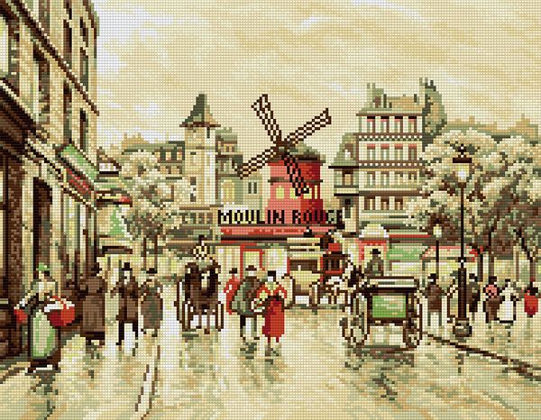 Алмазная (кристальная) мозаика Фрея, Мулен Руж, 35х45 см
