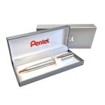 Ручка шариковая Pentel 0.8 мм, в подарочном футляре, B810PG-CEBSET цвет чернил: синий