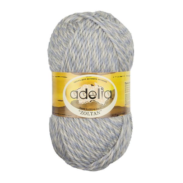 Пряжа Adelia Zoltan / уп.5 мот. по 100г, 115м, 128 белый-серый-св.голубой