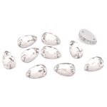 Хрустальные стразы пришивные формы капля, белый 7х12 мм 10 шт/упак., ХК001НН712