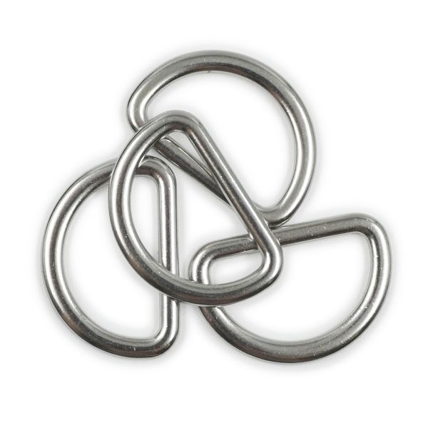 Полукольцо литое металл внутр. 20 мм (внешн. 25х17 мм), 4 шт, цинк, цв. матовое серебро, Prym