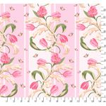 Ткань для пэчворка Peppy Весенний этюд, рулон 112 см / 5 метров, ВЭ-06 Панель розовый, Peppy