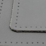 Заплатки пришивные из кожи, ромб 8х11,2см с перфорацией, 2 шт, 100% кожа, 07 серый, 9125