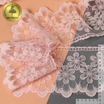 Кружево на сетке широкое диз.BL.40468 130мм цв.R1815 розовый уп.13.71 м, Kruzhevo