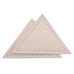 Заплатки пришивные из кожи, треугольник равнобедр., стор. 8см, с перфорацией, 2 шт, 100% кожа, 06 бежевый, 9903