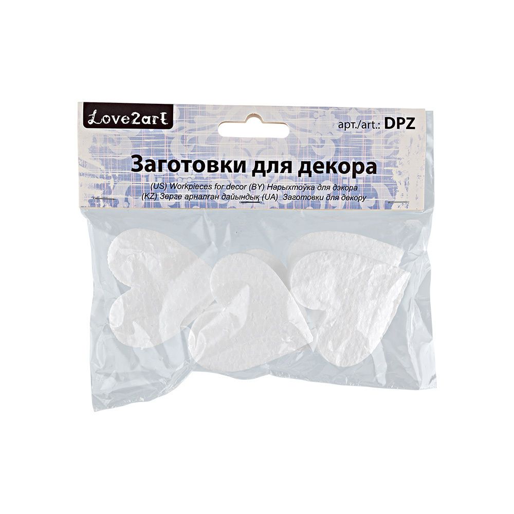 Заготовка из пенопласта Сердечки, 5 см, 5 шт, DPZ-24 Love2art