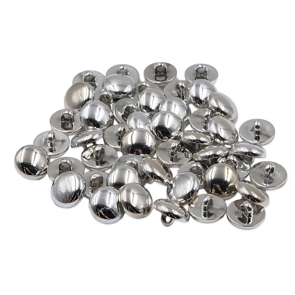 Пуговицы на ножке 24L (15мм) (Silver (серебристый)), 48 шт