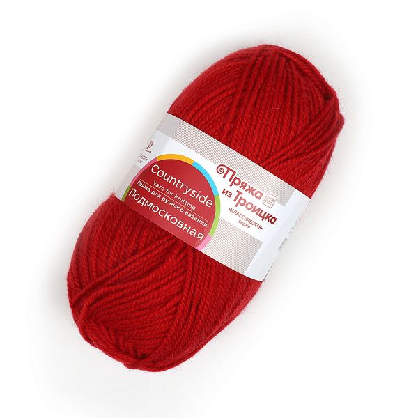 Пряжа Троицкая Подмосковная / уп.10 мот. по 100 г, 250м, 0272 вишня