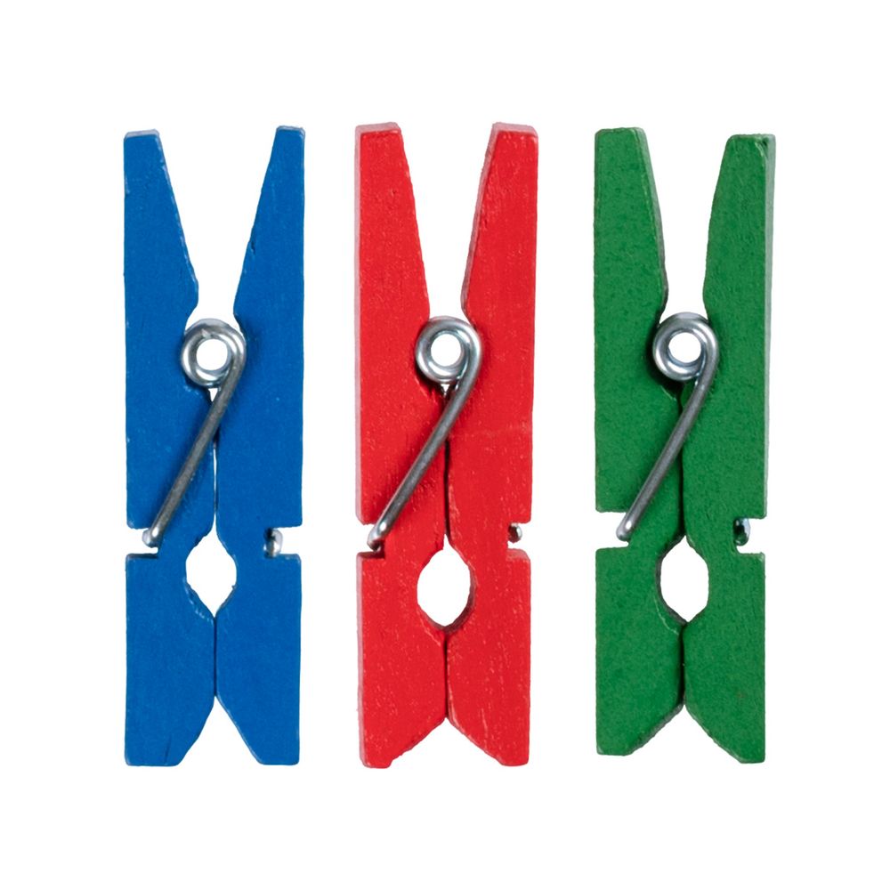 Прищепки декоративные 3.5 см, 60 шт, 08 Праздничное настроение (красный, синий, зеленый), Mr.Painter DKN-05