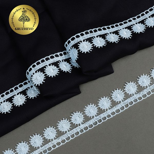 Кружево гипюр (плетёное) 20 мм, TR.8GB0730, голубой, 9м, Kruzhevo