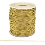 Резинка шляпная (шнур эластичный) ⌀1.0 мм / 100 метров, 0370-6100, металлизированный, светлое золото
