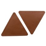Заплатки пришивные из кожи, треугольник равносторонний 8см с перфорацией, 2 шт, 100% кожа, 02 светло-коричневый, 9126