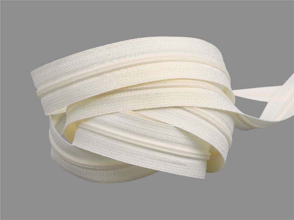 Молния рулонная витая (спираль) Т3 (3 мм) УСИЛЕННАЯ, НА БОБИНЕ, S-121 кремовая, аналог 571 (цв.SBS) / кор. 1200 метров