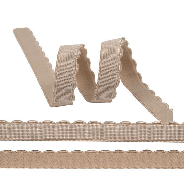 Резинка бельевая (отделочная) становая 12.0 мм / 50 метров, ЕТ1 бежевый капучино S573