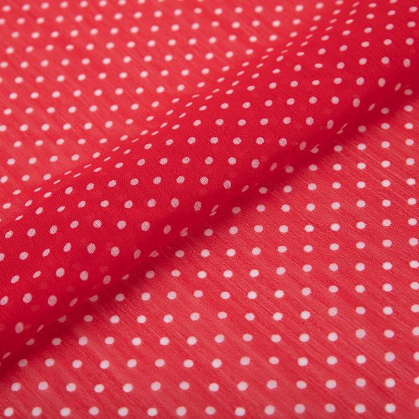 Ткань блузочная Chiffon 68 г/м², 200х147 см, 7 красный/ белый, Gamma PC-05