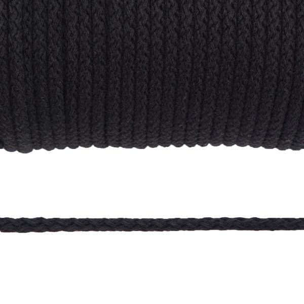 Шнур круглый х/б ⌀5.0 мм / 100 метров, 02 черный