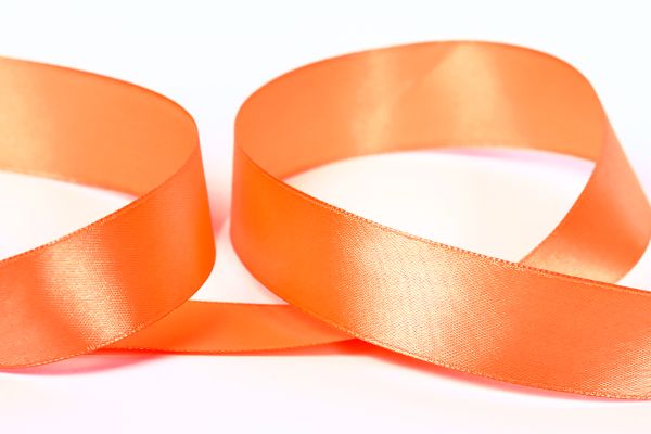 Лента атласная 1-сторонняя 25.0 мм / 33±2 метра, №023 оранжевый, в термоплёнке, Gamma