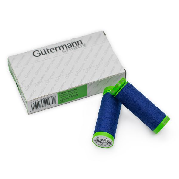 Нитки для тонких тканей Gutermann Extra Fine 150, 200м, 232 кобальт, 5 катушек