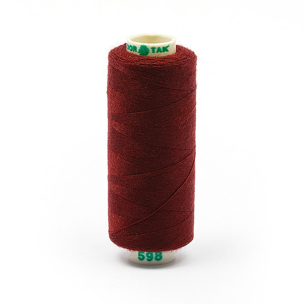 Нитки швейные бытовые Dor Tak 40/2, 366 м / 10 кат., 598 бордовый