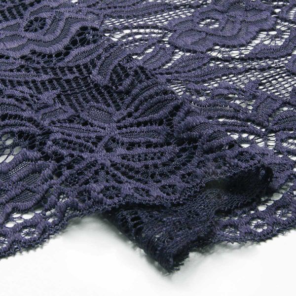 Кружево бельевое эластичное 300 мм / 13.72 м, цв. C147 т.синий