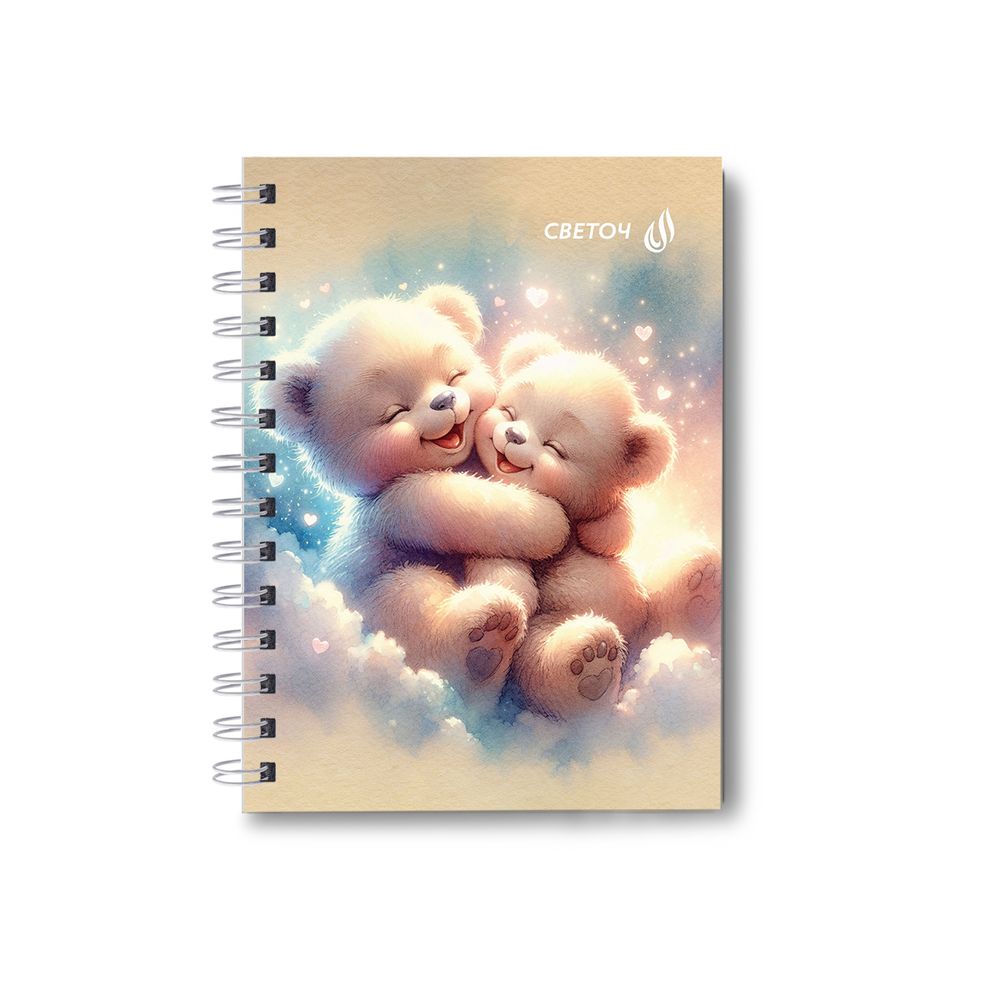 Записная книжка с твердым переплетом, глянцевая ламинация, на гребне A6 80 л. 4 шт клетка, Мои мечты 01585, ЗК221 Светоч