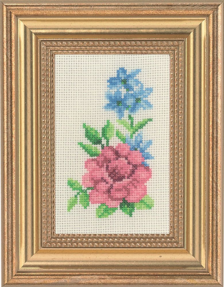 Permin, Роза и голубые цветы, 39х14 см