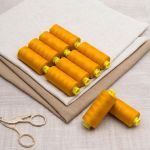 Нитка особо тонкая Gutermann Mara №150 (150/2), 1000 м, 713953, цв. 362 янтарный, 1 катушка