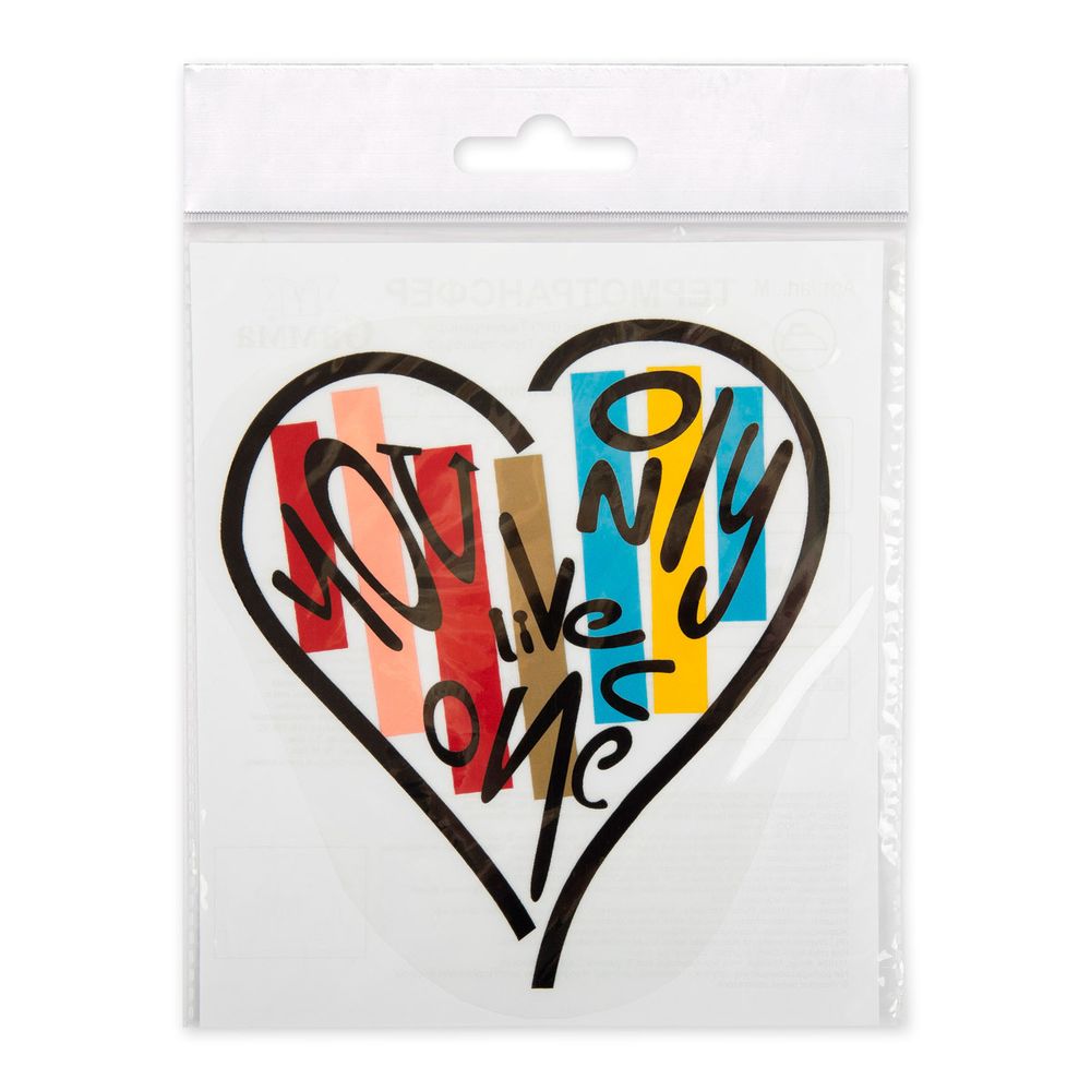 Термотрансфер M №02, 1 шт, M-215 you only 16.2х18 см, Gamma "M" №02