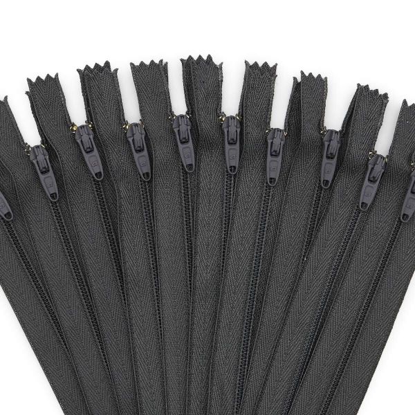 Молния спираль (витая) брючная Arta Т4 (4 мм) 1 зам., н/раз., 20 см, цв. 301 графит, уп.10 шт