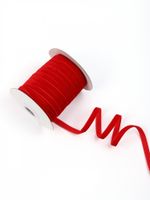 Лента бархатная (тесьма) 06.0 мм / 22.86±1 метров, арт.6VR42 нейлон цв.т.красный