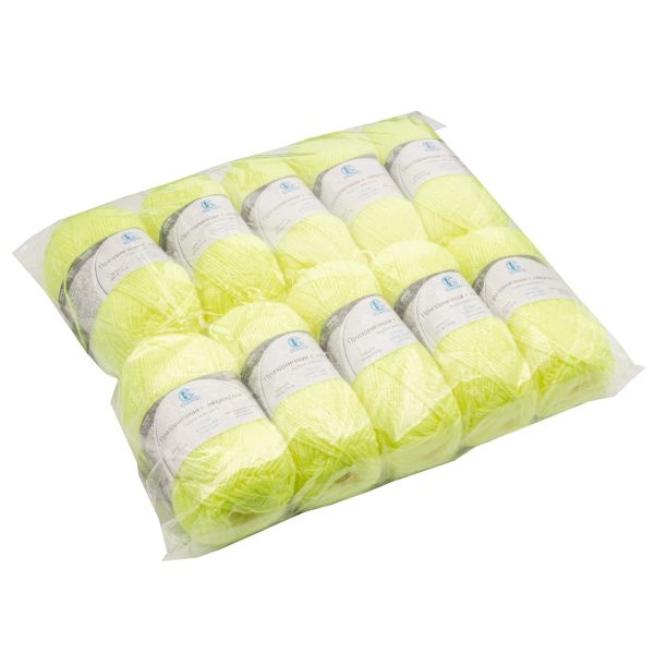 Пряжа Камтекс Праздничная с люрексом / уп.10 мот. по 50 г, 160 м, 236 салат неон