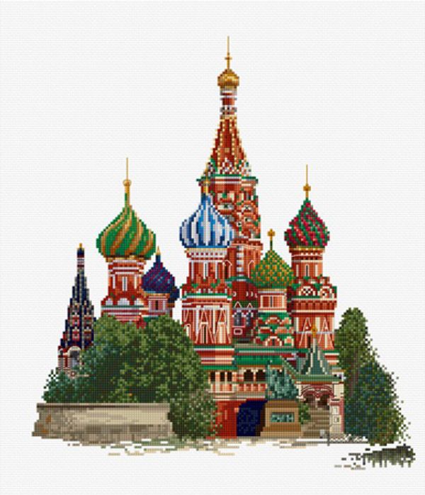 Набор для вышивания нитками Thea Gouverneur 513, Собор Василия Блаженного, 34х37 см
