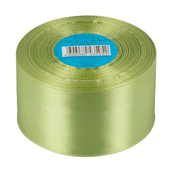 Лента атласная 1-сторонняя 50.0 мм / 33±2 метра, 062 бл.зеленый, Gamma